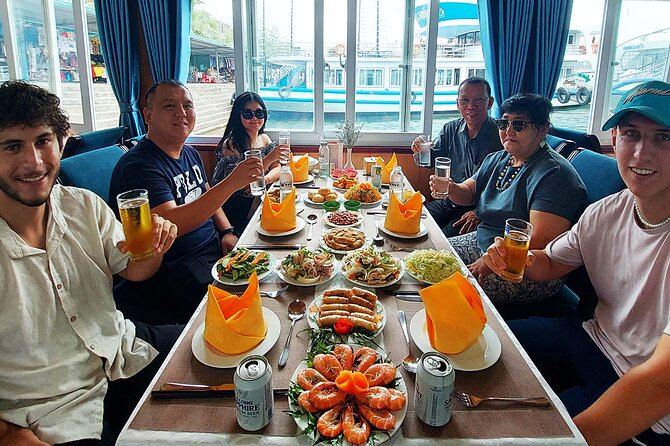 1 Day Tour to Halong Bay Cruise from 3 - 5 star Cruise & Transfer - Tuan Chau lunch break: seafood first, with vegetarian support