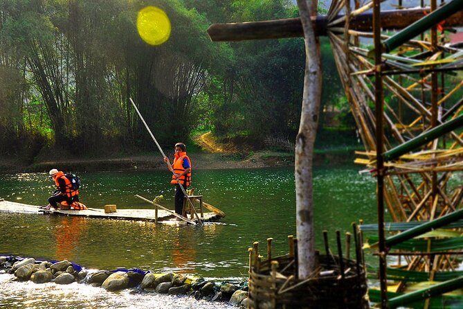 2 Days Pu Luong Offbeat Trekking Best for Mountain Lovers - Day 2: suspension bridges, water wheels, and upstream bamboo rafting