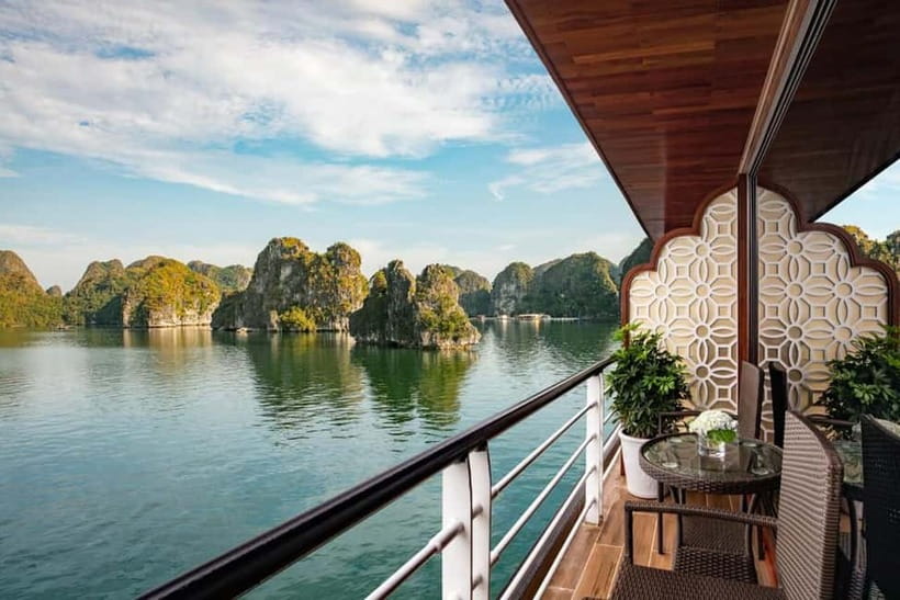 3-Day Lan Ha Bay & Viet Hai 5★ Cruise + Free Hanoi Pickup - Ba Trai Dao afternoon and the second sunset dinner on board