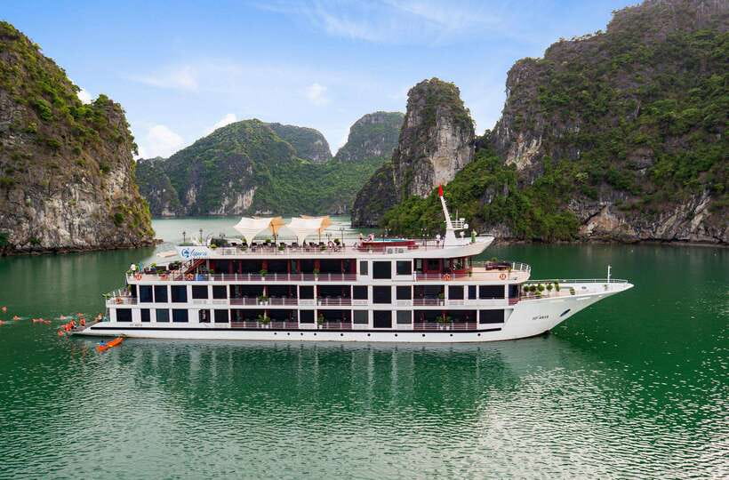 3-Day Lan Ha Bay & Viet Hai 5★ Cruise + Free Hanoi Pickup - Day 1 in Ha Long Bay: caves, kayaking options, and sunset pool party