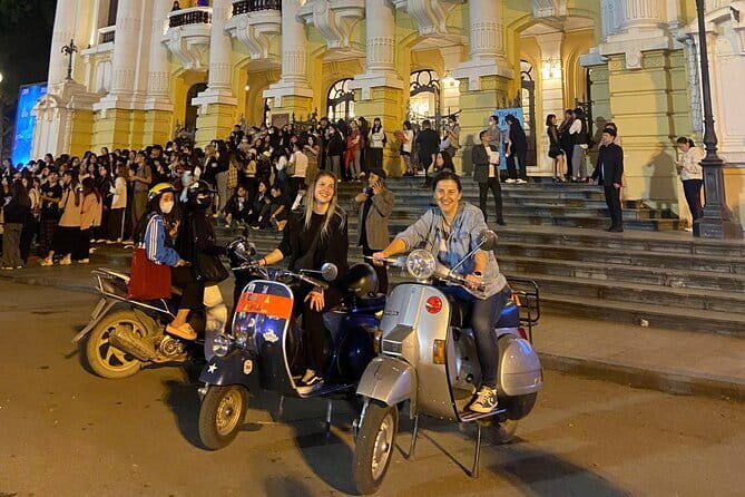 Amazing Vespa Night Tour For Food Lover - Meeting at Hanoi Opera House, then getting rolling fast