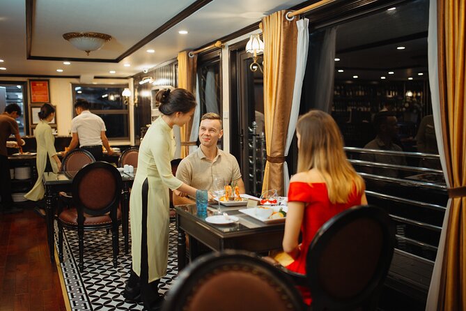 Athena Royal Cruise - Luxury Halong Bay Overnight Cruise 2D1N Tour - Sunset party: a good reason to stay on deck