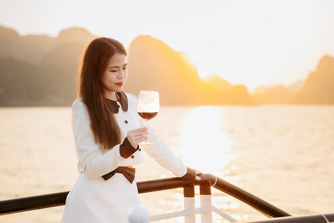 Best Price Halong 5 Star Day Cruise Buffet, Pool ,Sunset party - Pool time on a “5-star” style boat