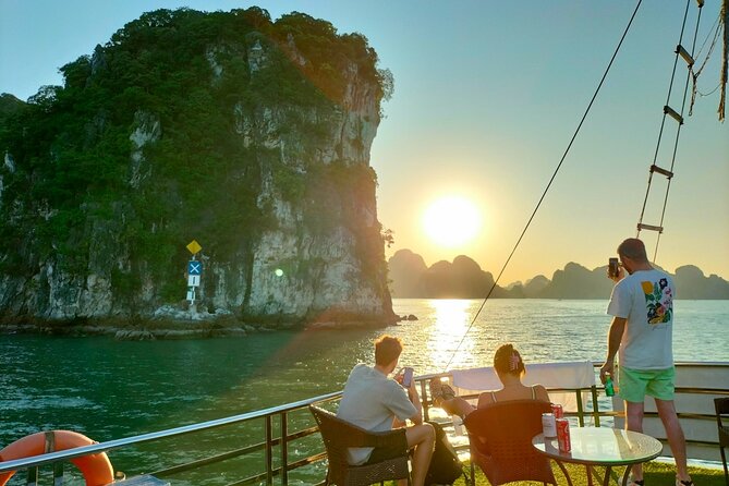 Best Price Halong Bay Full-Day Trip,Cave,Titop,Kayak By Transfer - Sunset party on board: the easy way to end the day