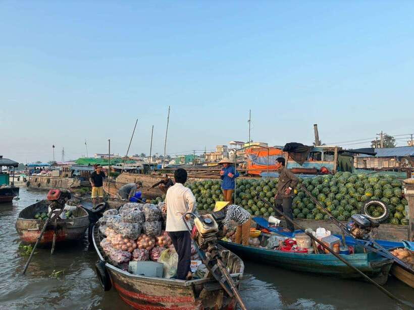 Can Tho: Floating Market, Canal, Cacao Farm & Mekong' Life - Cai Rang Floating Market from the water, not the sidelines