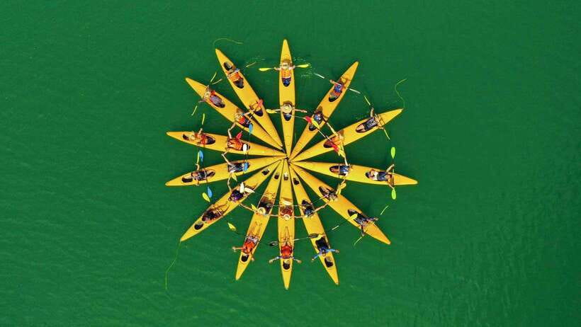 Cat Ba: Sunset on Lan Ha Bay with Sunset Party - Kayaking in the bay, the part that feels active