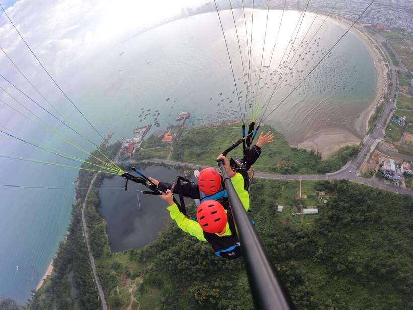 Da Nang Private paragliding experience on Monkey Mountain - The flight route over the ocean, jungle, temples, and the city