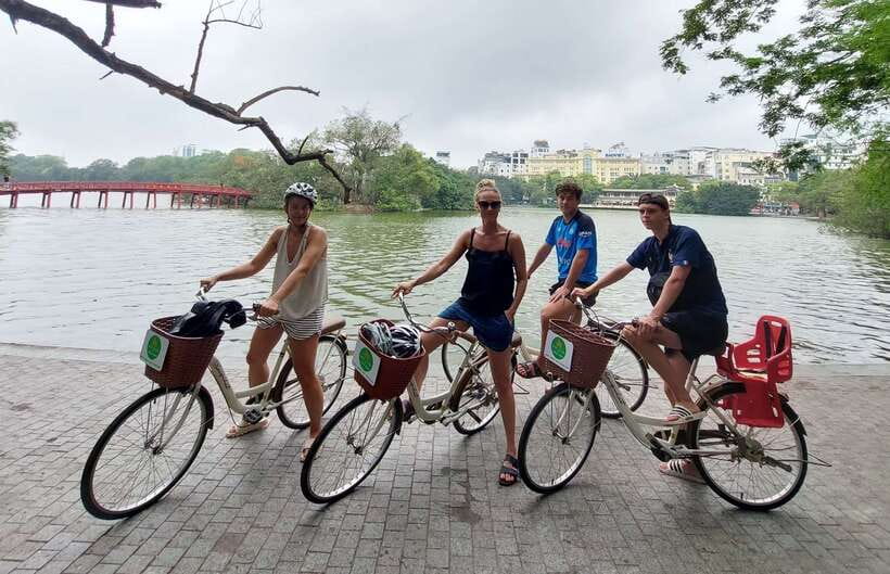 Explore Hanoi Old City By Cycling Tour With Small Groups - B52 Lake and Ba Dinh Square with old French-era streets nearby