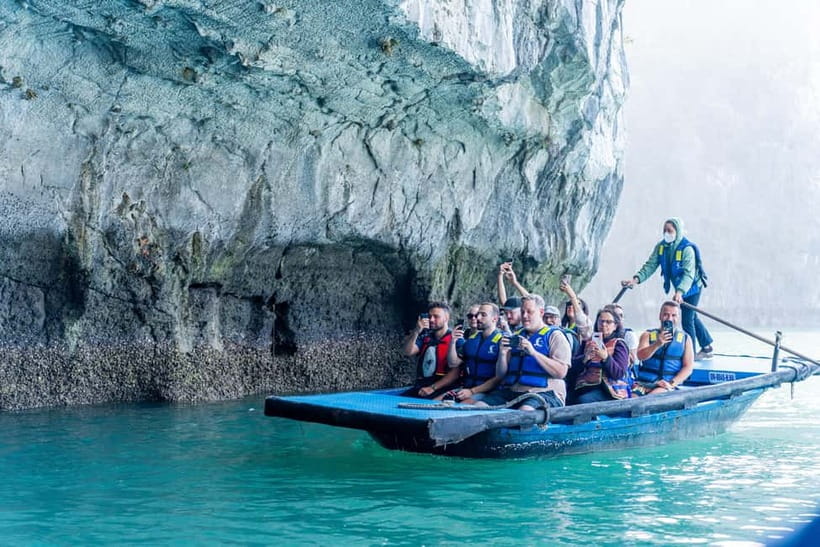 From Ha Long: Luxury Symphony Day Cruise with 2 Jacuzzi Pool - Lunch on board at 12:45, buffet plus set menu options