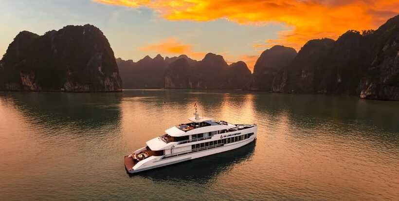 From Ha Long: Luxury Symphony Day Cruise with 2 Jacuzzi Pool - Ti Top Island at 14:45, swimming time or viewpoint climb