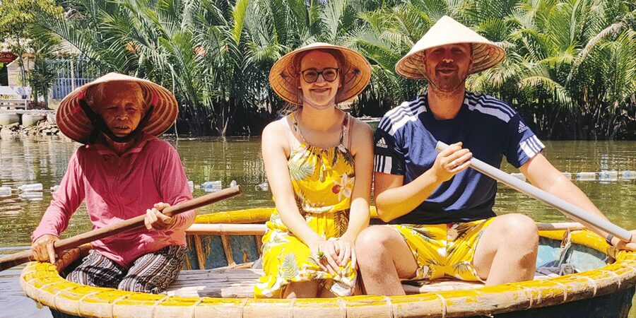 From Hoi An: Bay Mau Coconut Forest Bamboo Basket Boat Ride - On the Thu Bon River: the 45 to 50 minute route and what happens in each part