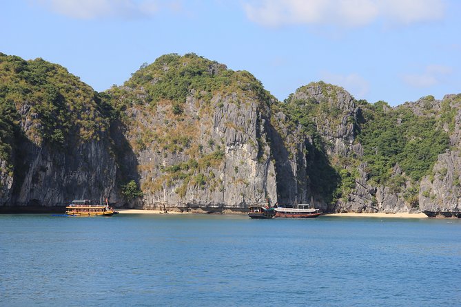 Full day boat trip with Cat Ba Captain Jack to Lan Ha Bay and Ha Long Bay - Traditional lunch onboard, then straight to swimming time