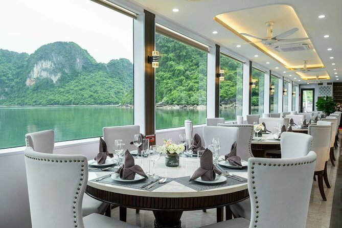 Full day Halong Bay Luxury Cruise - buffet lunch, kayak, swim. - Sunset party: tea, fruits, juice while you head back