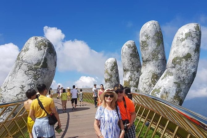 Golden Bridge-Marble Mountain-Hoi An City -Boat Ride-Night Market - Cable car ride and French Village flow without losing your day