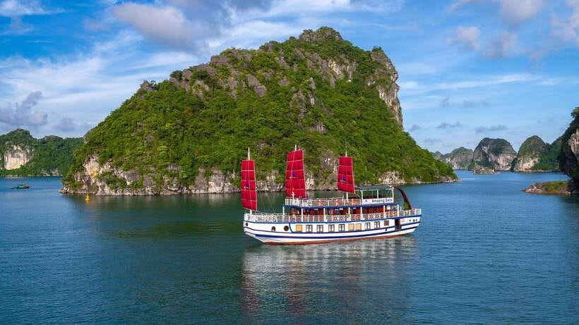 Ha Long Bay - Bai Tu Long Bay Luxury Boat Tour & Transfer - Luxury sailboat day life: lunch, tea party, and onboard downtime
