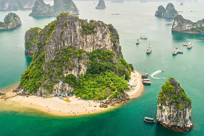 Ha Long Bay Cruise Day Tour-best selling: Included transportation - Hang Luon Cave, kayaking or bamboo boat in the lagoon