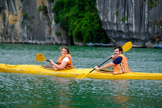 Ha Long Bay Cruise Day Tour-Cave, Kayaking,Ti top island & Lunch - On the boat: lunch onboard and a sunset party