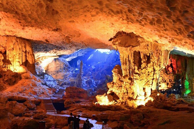 Halong 6 hours Boat tour with Cave, Kayak, lunch, transfer high-way from Hanoi - Sung Sot Cave Stairs, 400 Meters Inside, and Real Wow Moments