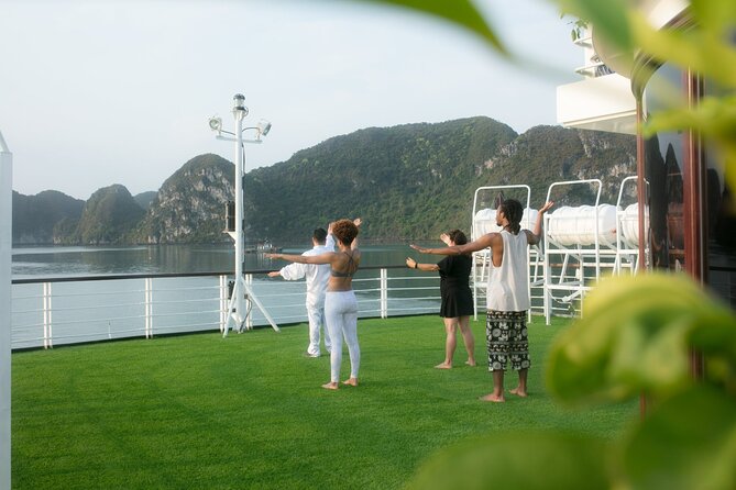 Halong Bay Cruise 2 days 1 night from Hanoi included transfer - Day 2 morning options: tai chi or sunrise, then breakfast and the bay continues