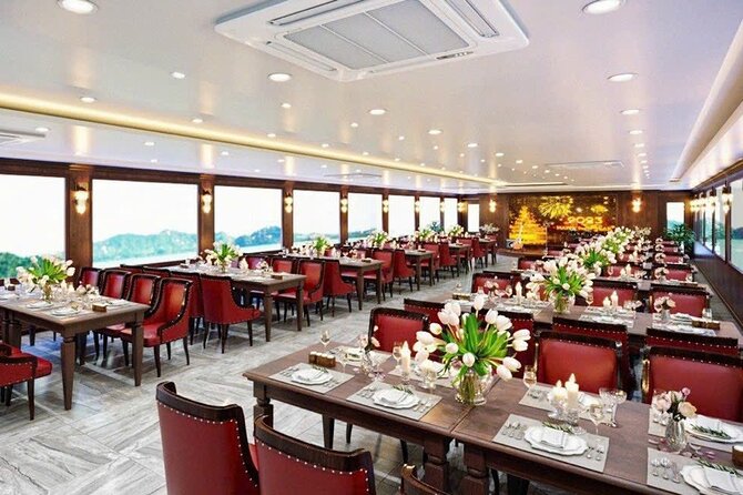 Halong Bay Day Tour By Diamond Era Cruise,Titop,Sung Sot & kayak - The Sunset Party on the Upper Deck, Tea, Cake, and the Group-Volume Factor