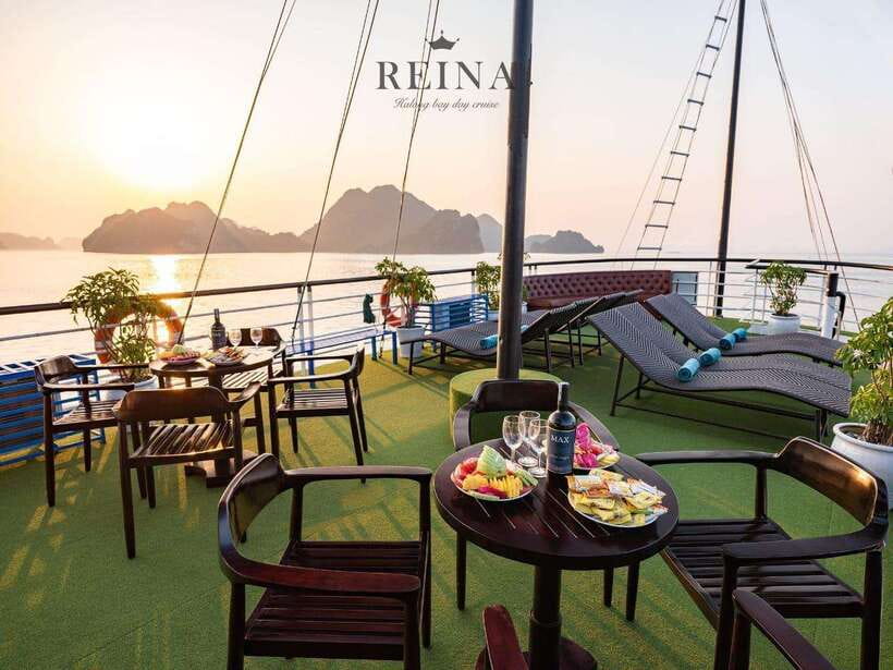 Halong Bay: Full-Day 4-Star Experience with Kayaking - Sunset on the sundeck: tea and snacks when the light turns