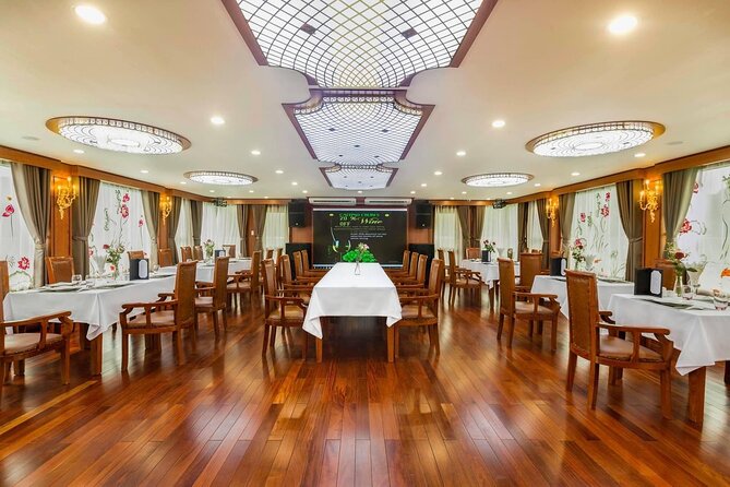 Halong Calypso Cruise 2d1n-All Inclusive Cruise with Transfer - Calypso Cruises onboard: cabin space and the outside pool