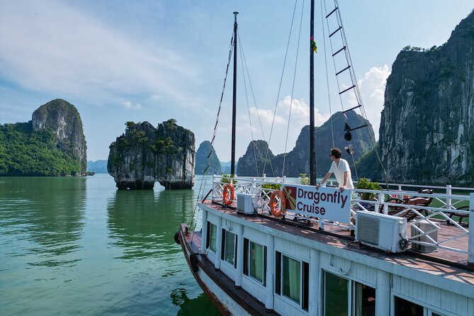 Halong Islands, Cave, Kayak, Bamboo Day Tour w Dragonfly Cruise - First Views of Halong Bay: Limestone Towers and Emerald Water