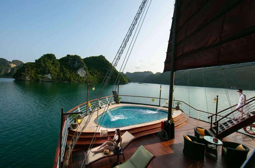 Hanoi: 2D1N Ha Long Bay, Lan Ha Bay by Amanda Luxury Cruise - Day 1: Hanoi to Halong and Lan Ha, plus lunch with the limestone show