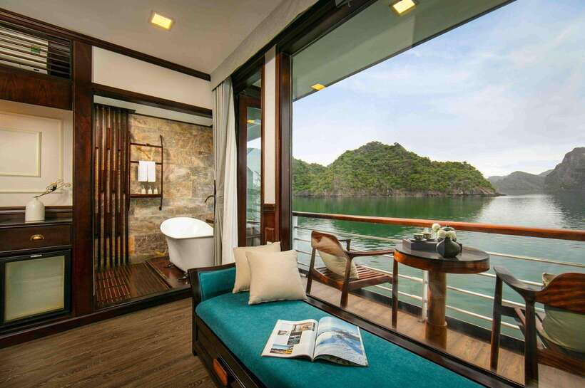 Hanoi: 2D1N Ha Long Bay, Lan Ha Bay by Amanda Luxury Cruise - Day 1 on deck: cooking class, sunset party, and night shows
