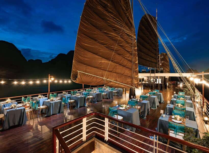 Hanoi: 2D1N Ha Long Bay, Lan Ha Bay by Amanda Luxury Cruise - Day 2: morning Tai Chi, Dark and Bright Cave, then brunch and back to Hanoi