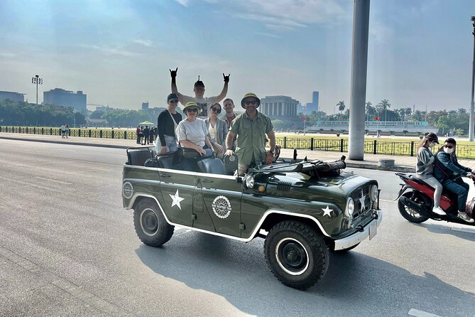 Hanoi Jeep Tour: Train-street, Highlights and Hidden Gems - Riding a Jeep-Uaz469 through Hanoi traffic, the right kind of chaotic