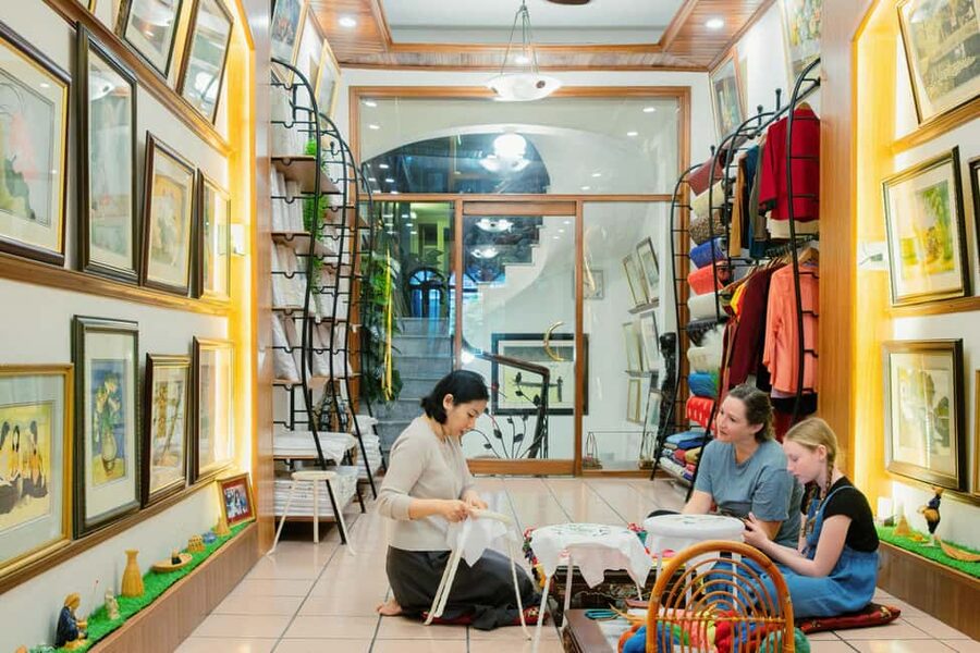 Hanoi's Heritage: Embroidery Workshop in Ancient House - Inside a preserved ancient house in Hanoi’s Old Quarter