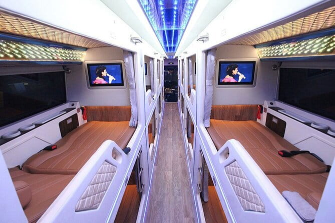 Hanoi to Sapa Bus - Private Cabin Bus - Inside the cabin: curtains, massage bed modes, WiFi, and headphone comfort