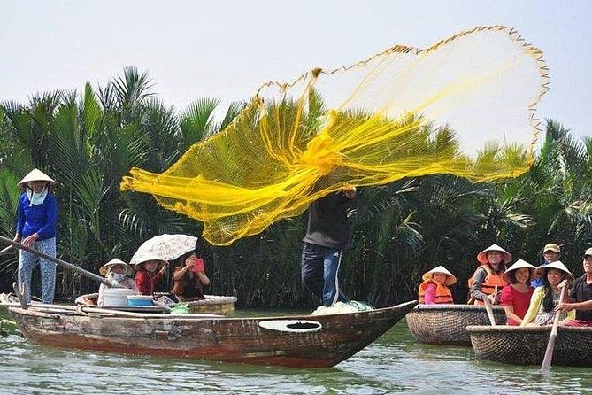 Hoi An Basket Boat Tour ( basket boat, visit water coconut forest, fishing crab) - Fishing net throw and other hands-on moments