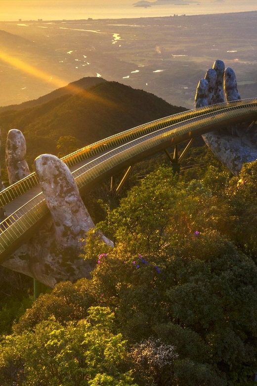 Hoi An/Da Nang : Golden Bridge , Marble Mt & Lady Buddha - Lady Buddha at Linh Ung Pagoda, Monkey Mountain in the mist of it all