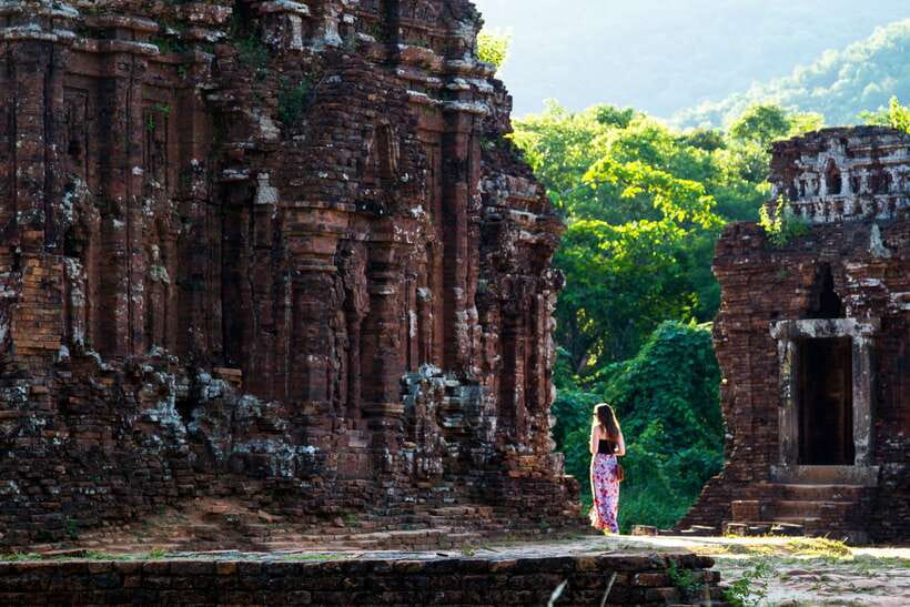 Hoi An: My Son Sanctuary 8 am/1 pm - Afternoon tour flow: 12:30 pickup, 2:15 exploration, and 5:00 Vietnamese bread