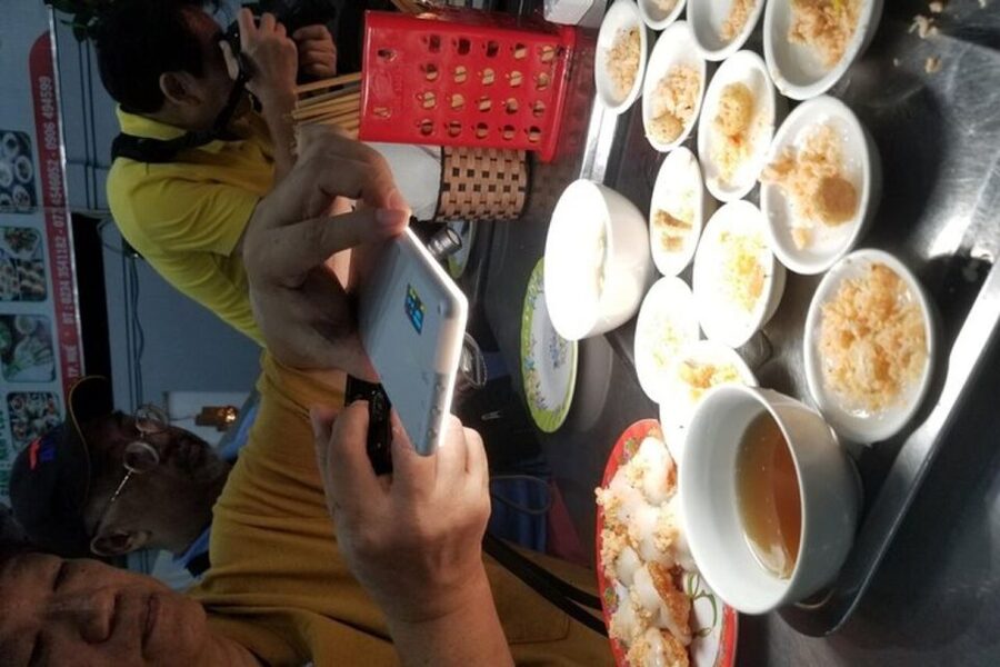 Hue: Night Street Food Tour by Cyclo with a Local Guide - Dumplings and sizzling crepes: Banh Loc, Banh Nam, Banh Khoai