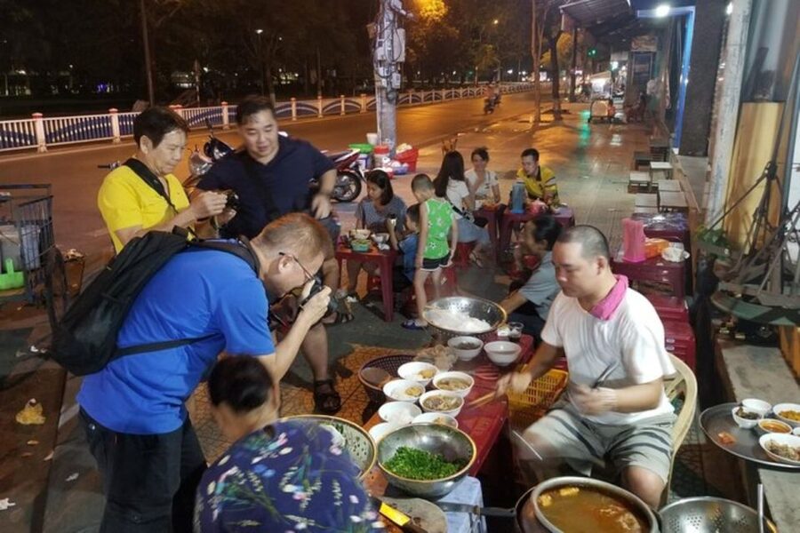Hue: Night Street Food Tour by Cyclo with a Local Guide - Com Hen from the Huong River: the Hue specialty you came for