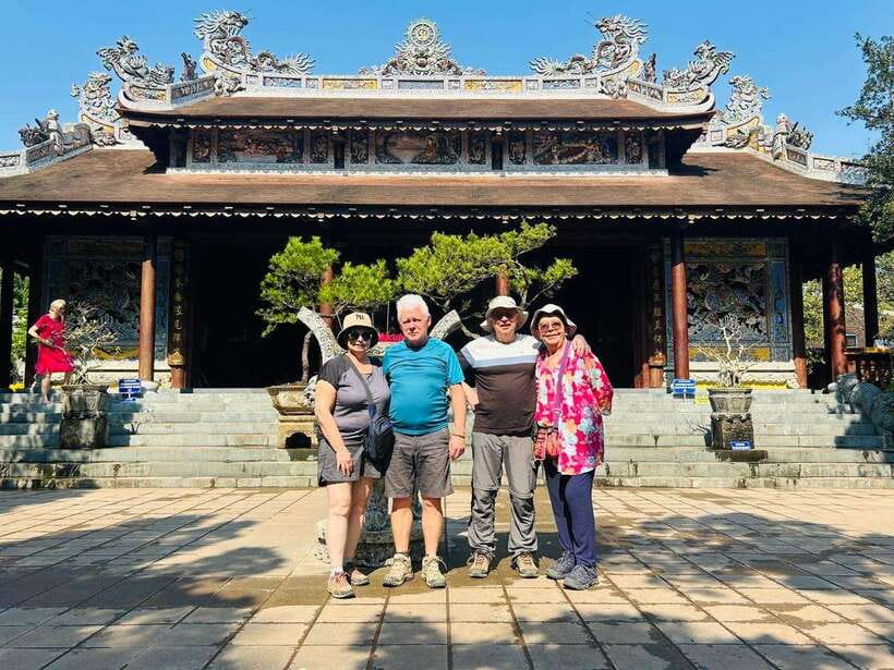 Hue: Royal Tombs Private Tour with 3 Best Tombs & Pagoda - Hue Incense Village, watch the craft and roll your own sticks