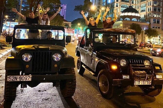 Jeep Tour Saigon By Night : FRESH SEAFOOD, STREET FOOD & SKY BAR - Meeting a Vietnam Army Legend Jeep at 6pm