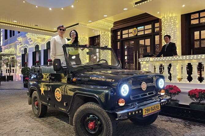 Jeep Tour Saigon By Night : FRESH SEAFOOD, STREET FOOD & SKY BAR - Nguyen Hue Street at the start, then a night route that makes sense