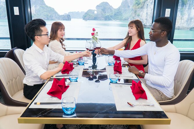 La Casta Cruise - Luxury Day Tour in Halong Bay (Expressway- Limousine) - Onboard highlights: buffet lunch, outdoor jacuzzi, and the sunset party