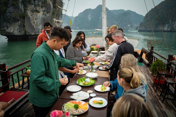Lan Ha Bay Full Day Boat Tour from Hanoi/ Cat Ba - Back to Bay Life: Fish Farm Visit and Spring Roll Cooking at Sunset