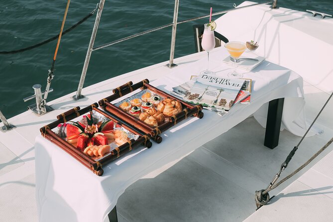 [OFFICIAL]Scarlet Pearl Cruises 5++stars &CATAMARAN ULTRA LUXURY - Sunset choice on Day 1: Sky Bar party or a chef-led class