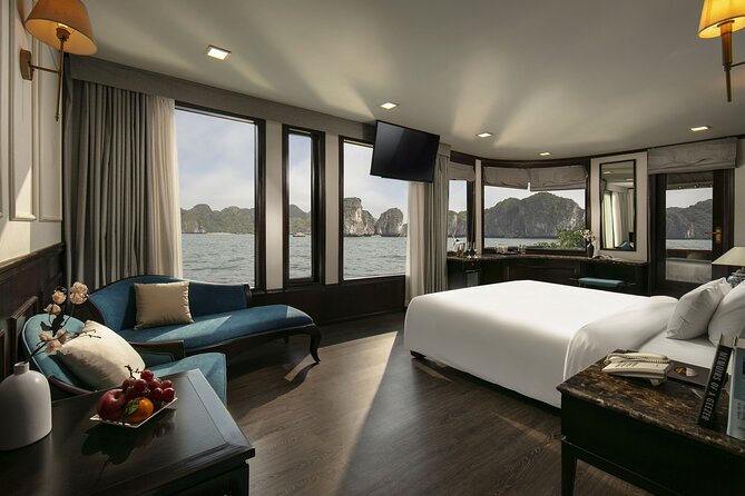 Overnight Halong Bay-Lan Ha Bay Cruise with V'Spirit Cruises - Tra Bau kayaking and Cat Ba Island time: where you get close to the rocks