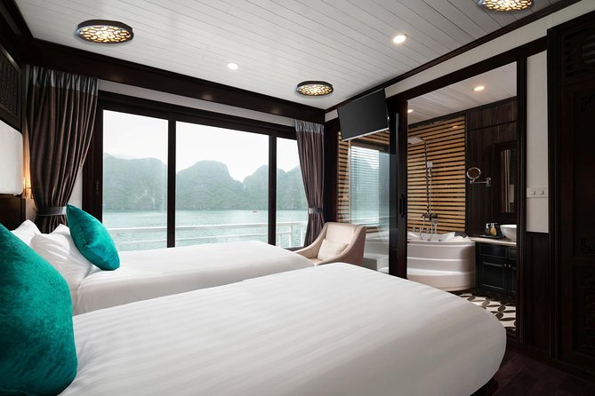 Overnight Luxury 5 Star Alisa Cruise with Meals, Kayak or Bamboo Boat - Day 2: Tai Chi on the Sundeck, Then Sung Sot Cave