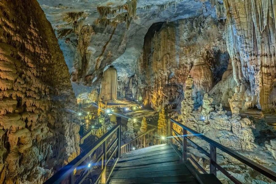 Phong Nha National Park: Paradise Cave Half-Day Tour - First impressions inside Paradise Cave: huge, cool, and easy to follow
