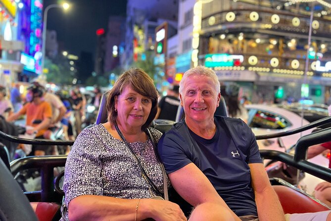Private Jeep City Tour Saigon by Night and Skybar Drink - AIR Saigon Rooftop Stop: One Included Drink and Real City Views