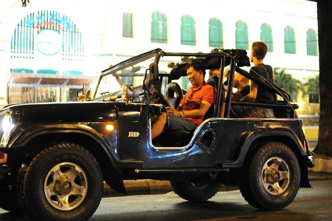 Private Jeep City Tour Saigon by Night and Skybar Drink - Bui Vien and District Federal: Nightlife Energy Plus a Glimpse of Change