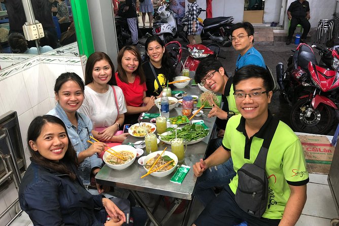 Saigon By Night and Street Food By Motorbike | Opt: Ao Dai Riders - Final stop in District 4: spring roll vermicelli in the smaller, historic nightlife pocket